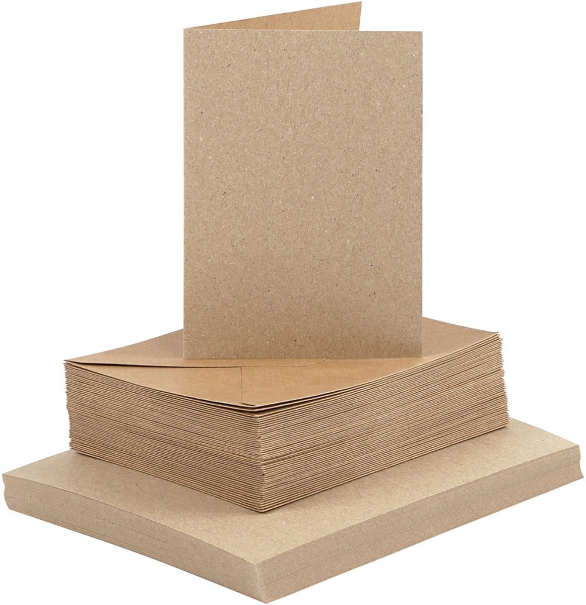 Kaarten en enveloppen, afmeting kaart 10,5x15 cm, afmeting envelop 11,5x16,5 cm, naturel, 50sets [HOB-23113]